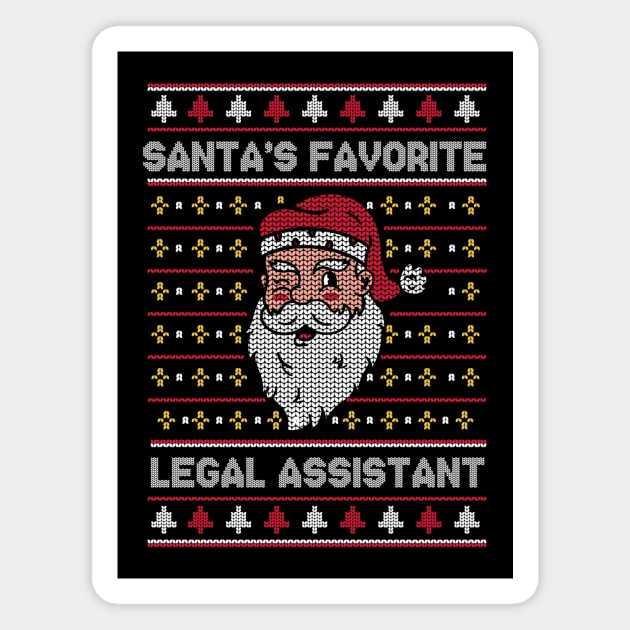 Santa's Favorite Legal Assistant // Funny Ugly Christmas Sweater // Legal Aide Holiday Xmas Magnet by Now Boarding